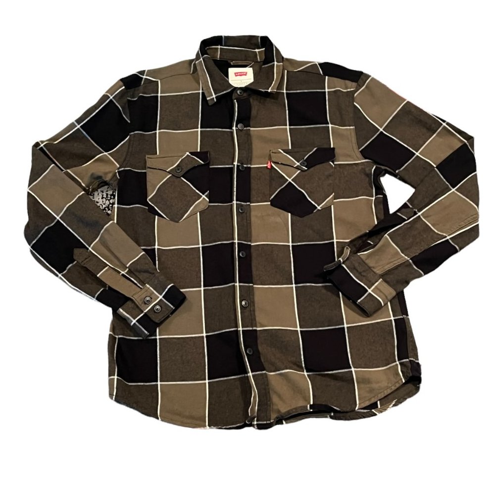 Levi's Cotton Plaid Chest Pockets Button Front Long Sleeve Men's Shirt Size S